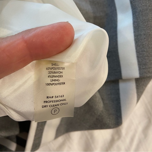 Vicky Tiel Women's Sleeveless Gray/White Sheath Lined Midi Dress NWT Sz 10 - Picture 12 of 12